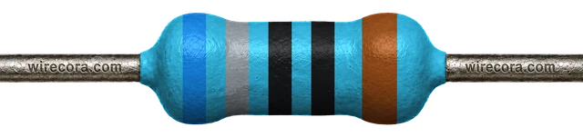 680 ohm resistor: blue, gray, black, black and brown bands