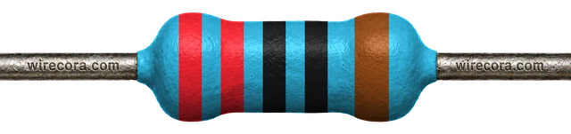 220 ohm resistor: red, red, black, black and brown bands